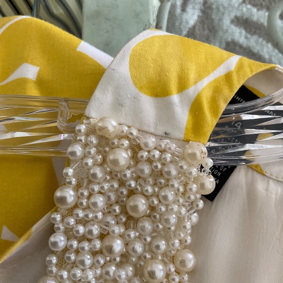 INC International Concepts Pearl Embellished Yellow/Gold Dress - Picture 11 of 12